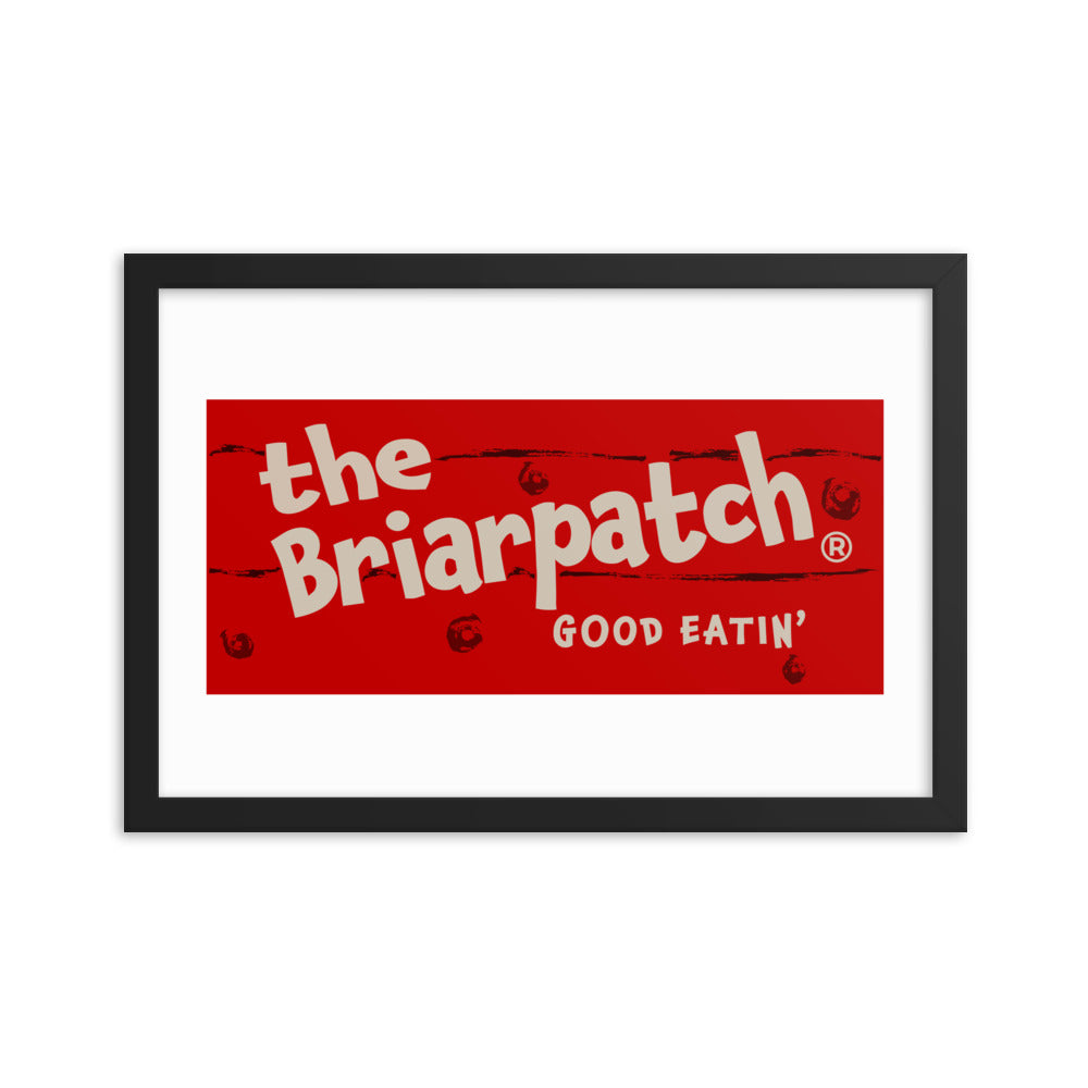 12” x 18” Vintage Inspired, Digitally Illustrated Matchbook Art, The Briarpatch Restaurant, Good Eatin’, Matchbook Front, Retro Poster with Frame