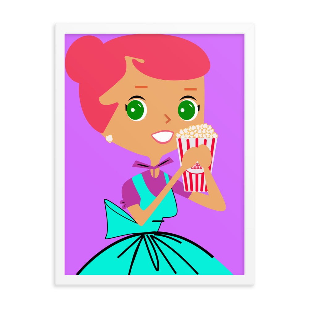 18” x 24” Framed Retro Vibin’ Housewife Poster of Corny Clarissa, “What’s Poppin’!”