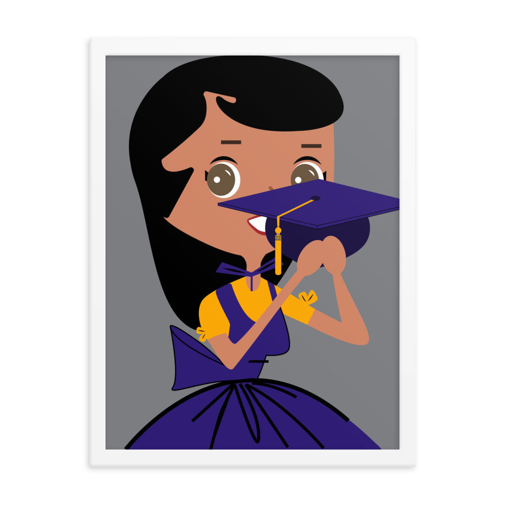 18” x 24” Framed Retro Vibin’ Housewife Poster of Tassel Tossin’ Tessa, “Now What!”