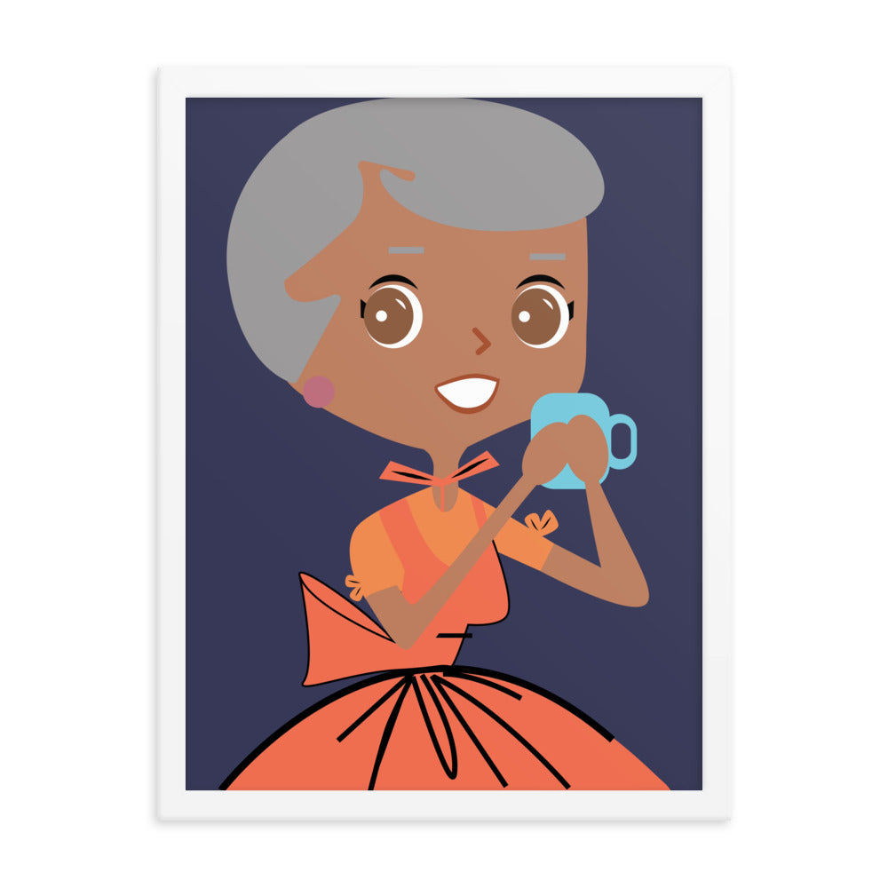 18” x 24” Framed Retro Vibin’ Housewife Poster of Fancy Fergie, “Mean Muggin’”