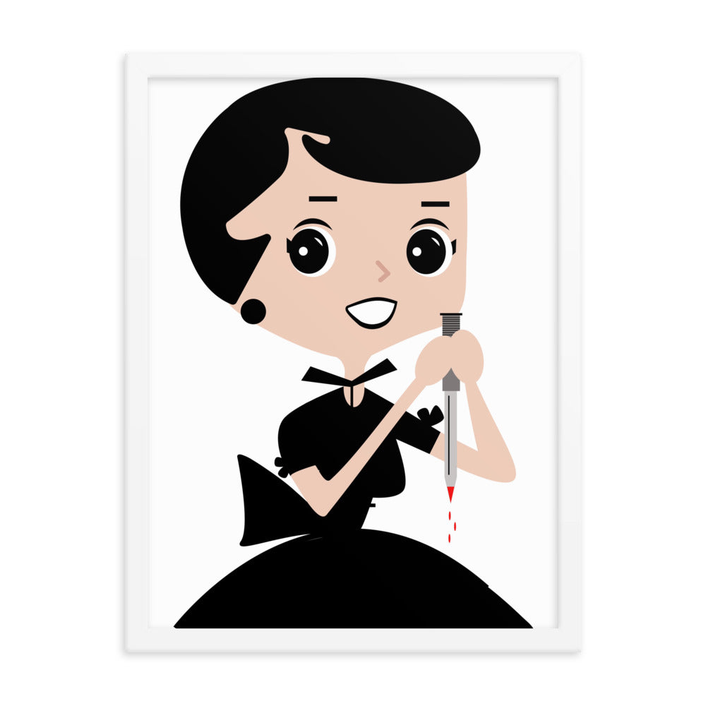 18” x 24” Framed Retro Vibin’ Housewife Poster of Bloody Becky, “With The Good Blade!”