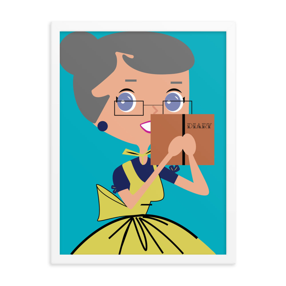 18” x 24” Framed Retro Vibin’ Housewife Poster of Grandma Gala, “Please Remember Me!”