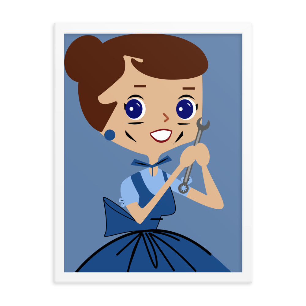 18” x 24” Framed Retro Vibin’ Housewife Poster of Dirty Diana, “I Get Down and Dirty!”