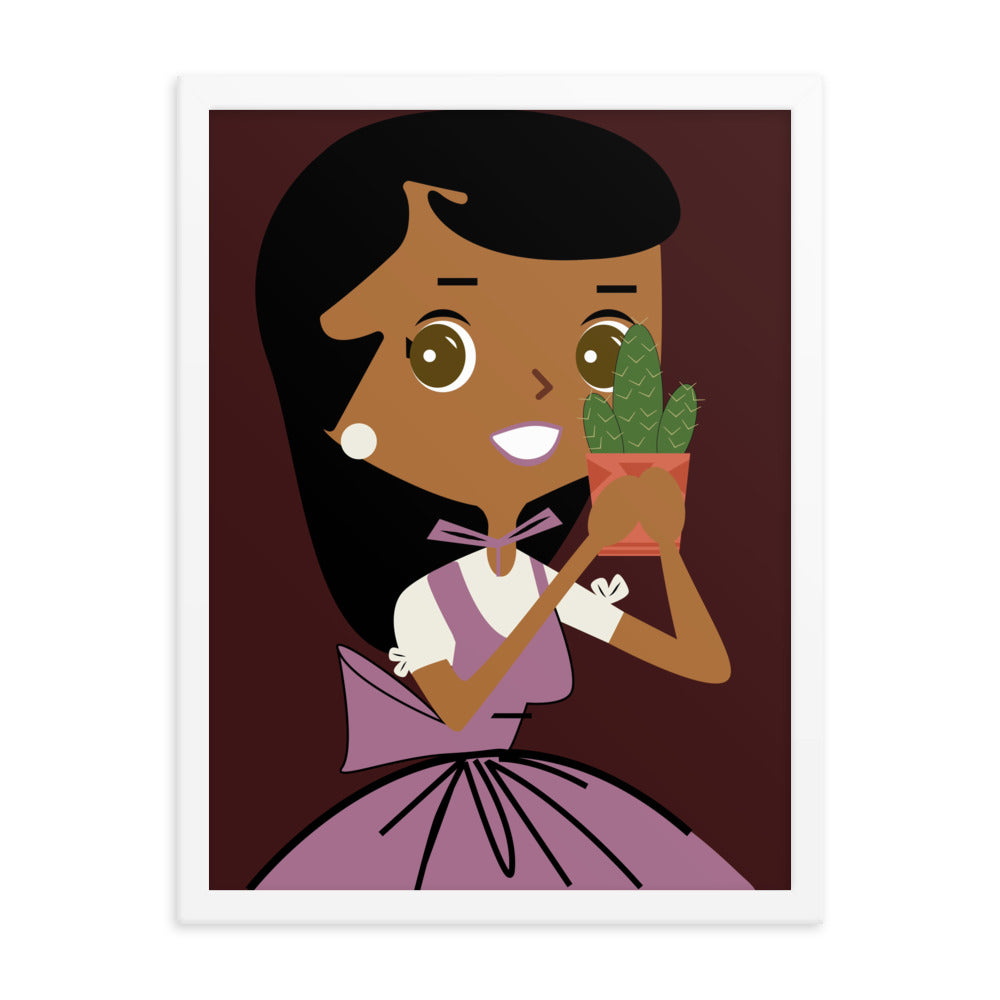 18” x 24” Framed Retro Vibin’ Housewife Poster of Prickly Paula, “I’m Just Trying To Keep It Alive!”