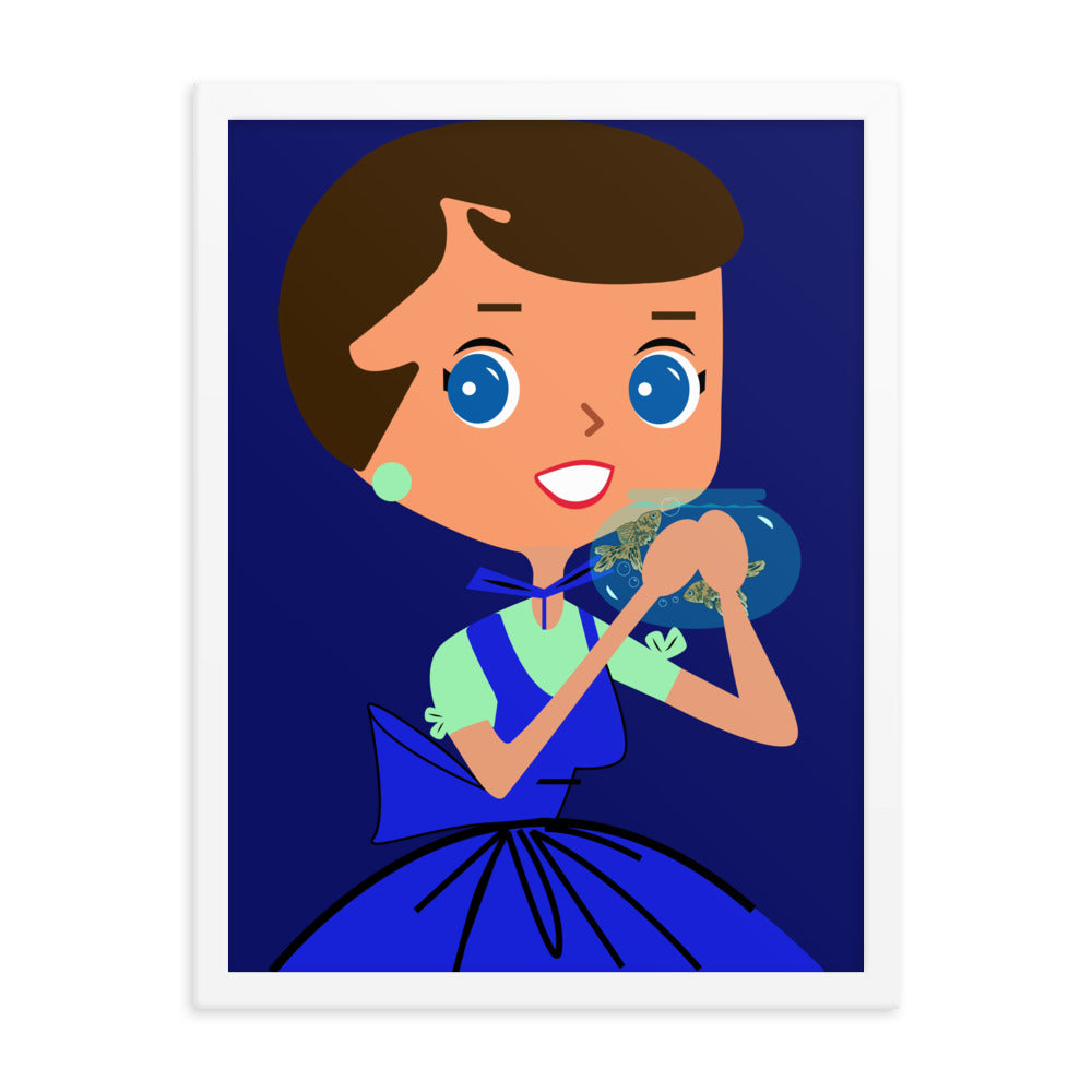 18” x 24” Framed Retro Vibin’ Housewife Poster of Fishy Freda, “I Have A Floater!”