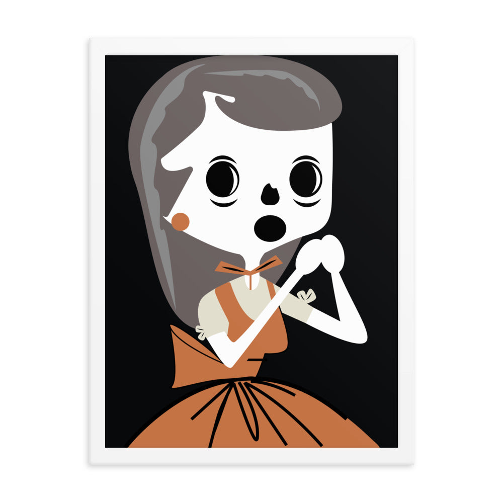 18” x 24” Framed Retro Vibin’ Housewife Poster of Dead Ass Darla, “I’ve Lost Weight!”