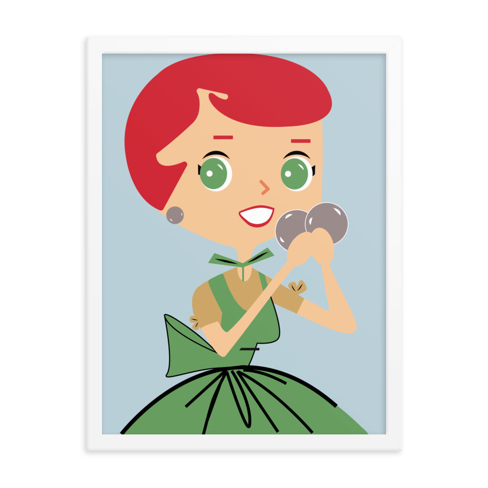 18” x 24” Framed Retro Vibin’ Housewife Poster of Ballin Brianna, “Just Roll With It!”