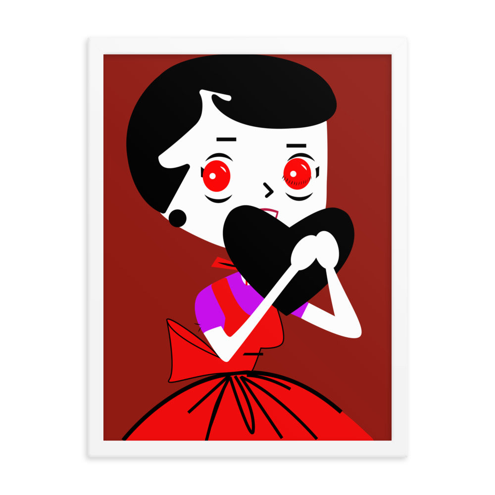 18” x 24” Framed Retro Vibin’ Housewife Poster of Red Eye Robin, “We Are Soulmates!”