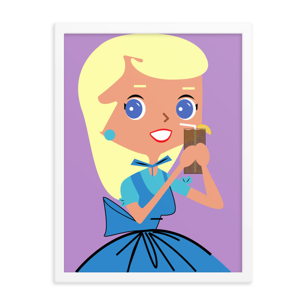 18” x 24” Framed Retro Vibin’ Housewife Poster of Sweet Susan, “When Life Hands You Lemons, Squirt Them In Someone’s Eyes!”