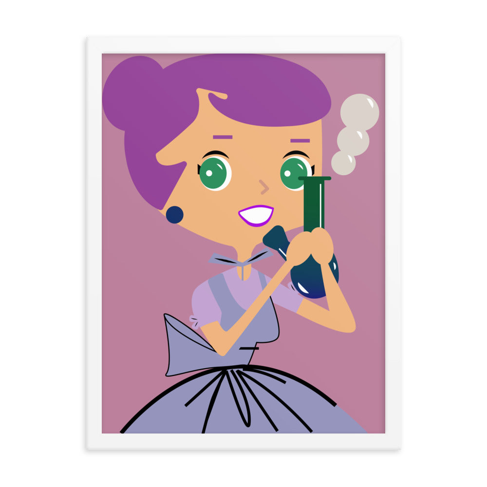 18” x 24” Framed Retro Vibin’ Housewife Poster of Brittany Bubbles, “Purple Haze For Daze!”
