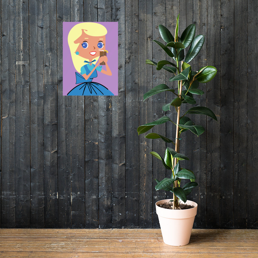18” x 24” Vintage Inspired, Digitally Illustrated Character Art, Sweet Susan “When Life Hands You Lemons; Squirt Them In Someone’s Eyes!”, Retro Vibin
