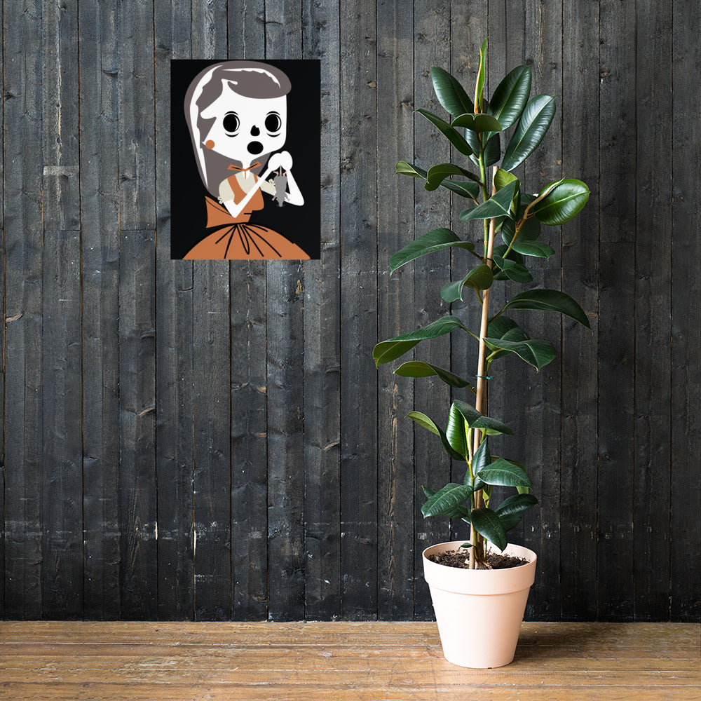 18” x 24” Vintage Inspired, Digitally Illustrated Character Art, Catch and Release Callie “I Smell A Rat!”, Retro Poster