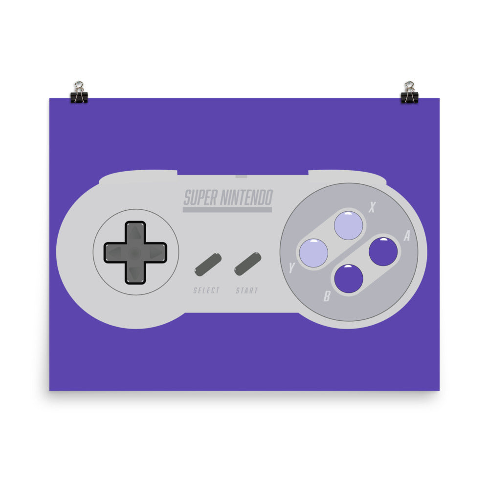 16 Bit SNES Video Game Controller-Purple