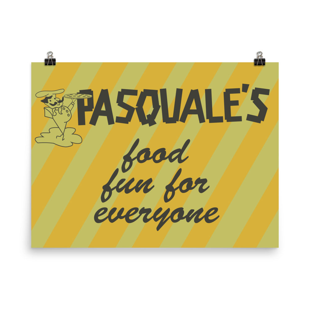 18” x 24” Vintage Inspired, Digitally Illustrated Advertisement Art, Pasquale’s Pizza, Retro Poster