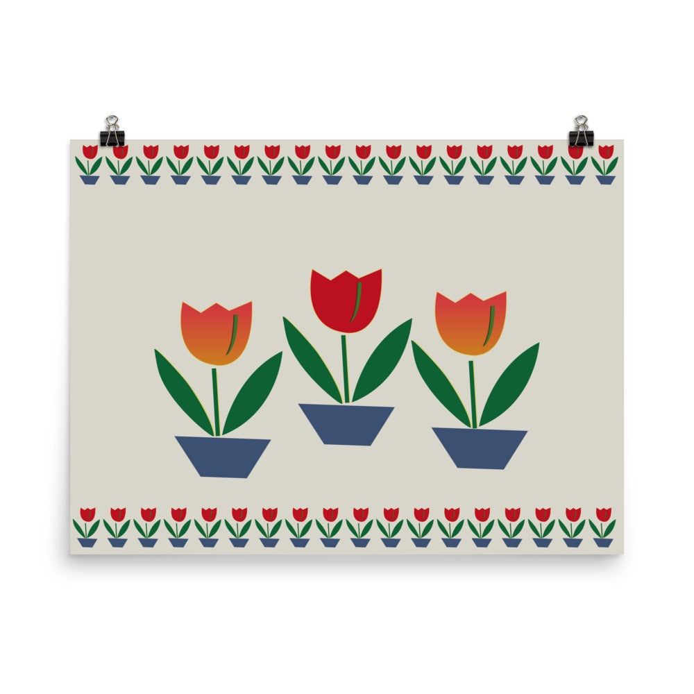 18” x 24” Vintage Inspired, Digitally Illustrated Product Pattern Art, Anchor Glassware, Retro Poster