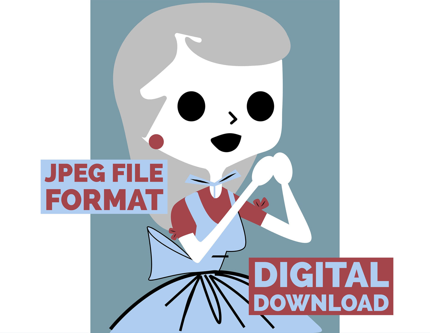 Digital Poster Download Vintage Housewife Skeleton Jpeg File Format