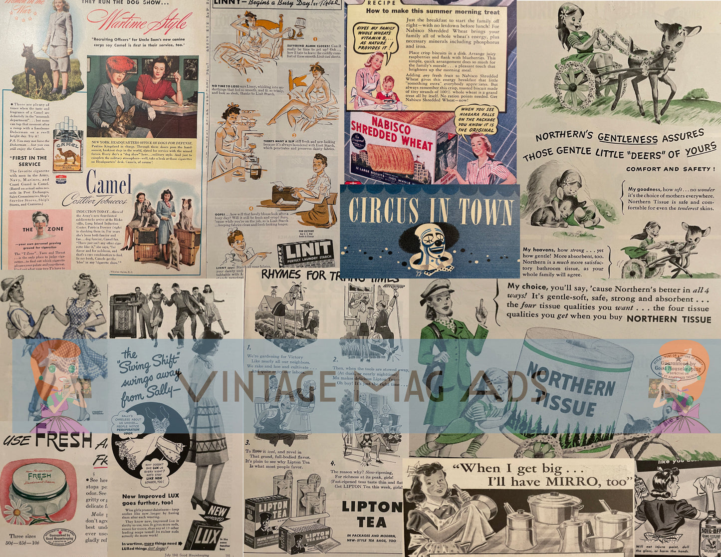 RARE 1940s Vintage Magazine Advertisements Housewives, Coffee