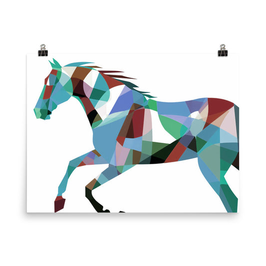 18” x 24” Kentucky Derby Horse Racing, Run For the Roses, A.I. Generated, Digitally Created, Geometric Design, Poster Art