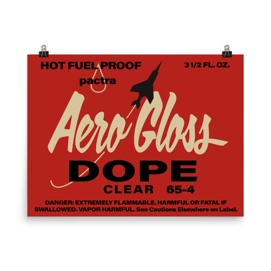 18”x24” Aero Gloss Clear Dope Retro Poster-Digitally Illustrated