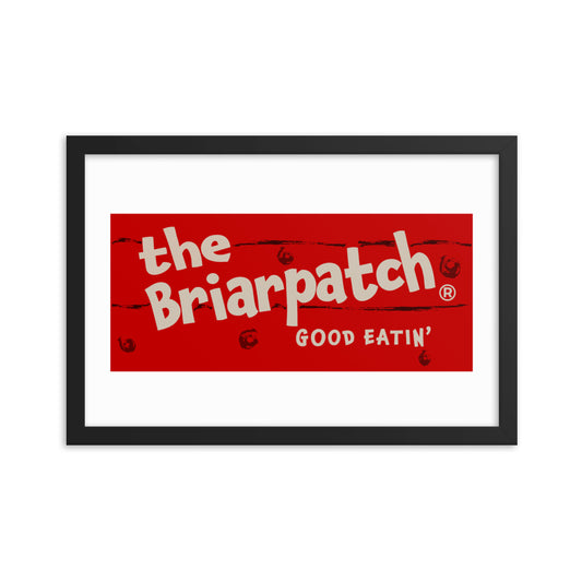 12” x 18” Vintage Inspired, Digitally Illustrated Matchbook Art, The Briarpatch Restaurant, Good Eatin’, Matchbook Front, Retro Poster with Frame