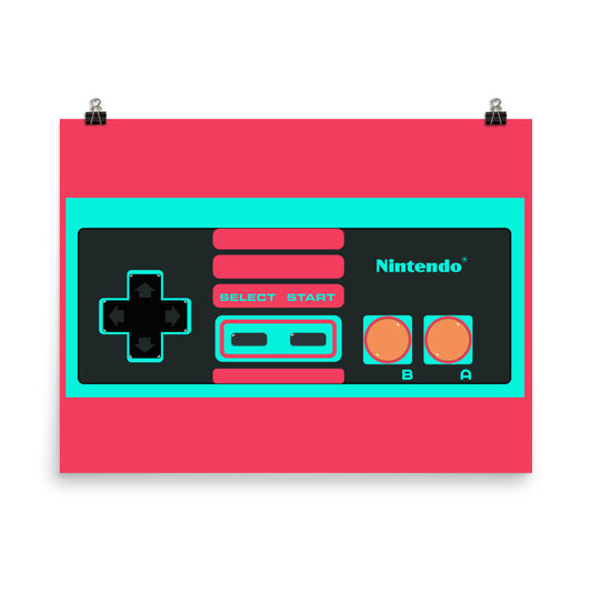 8 Bit NES Video Game Controller-Aqua