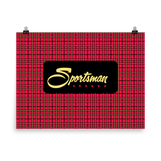 18” x 24” Vintage Inspired, Digitally Illustrated Product Label Art, Sportsman Plaid, Retro Poster