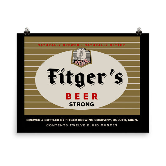 18” x 24” Vintage Inspired, Digitally Illustrated Product Label Art, Fitger’s Beer, Duluth, Minnesota, Retro Poster