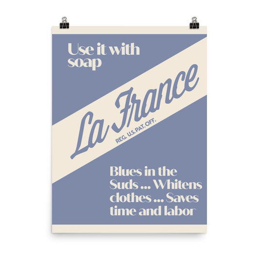 18” x 24” Vintage Inspired, Digitally Illustrated Product Label Art, LaFrance Soap, Retro Poster