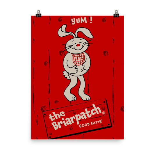 18” x 24” Vintage Inspired, Digitally Illustrated Matchbook Art, The Briar Patch Restaurant, Good Eatin’, Yum Rabbit, Retro Poster