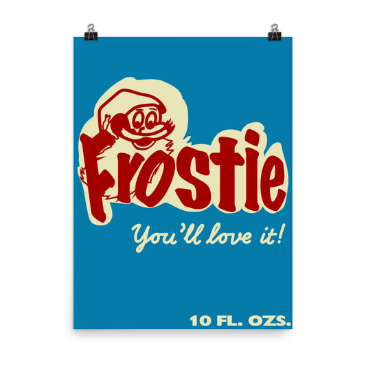 18” x 24” Vintage Inspired, Digitally Illustrated Product Label Art, Frostie Soda Bottle Label, Retro Poster