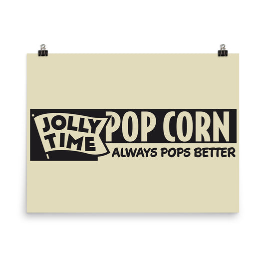 18” x 24” Vintage Inspired, Digitally Illustrated Product Advertisement, Jolly Time Popcorn Advertisement, Retro Poster