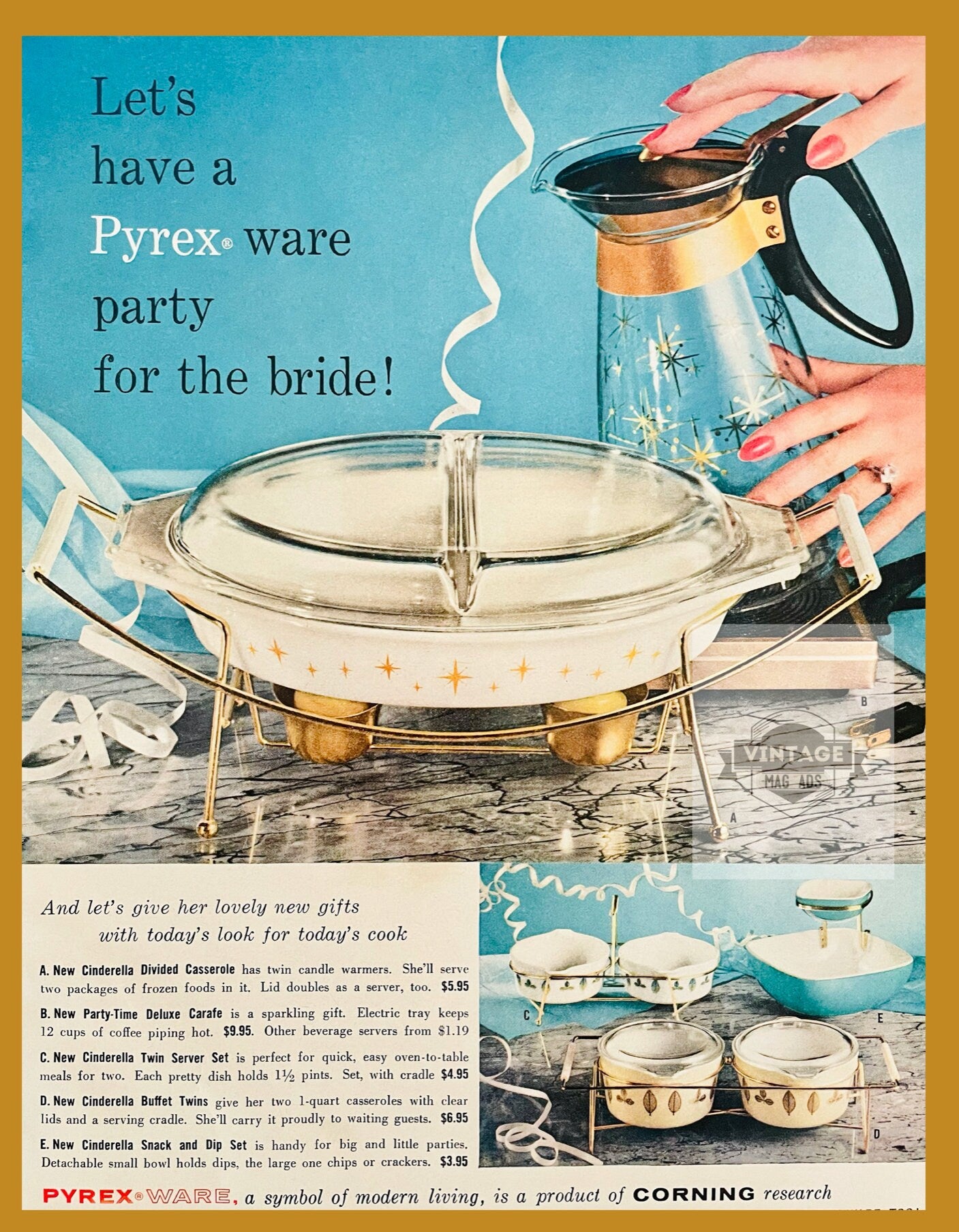 Digital Rare Vintage Pyrex Coffee magazine advertisement