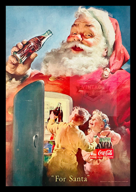 Coca Cola Christmas Santa 1950's Advertisement
