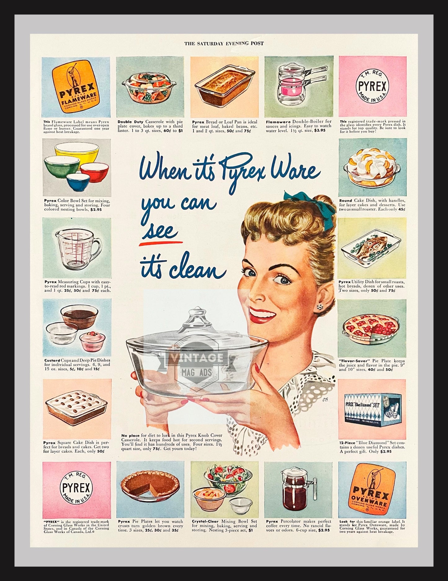 RARE 1950's PYREX Vintage Advertisement