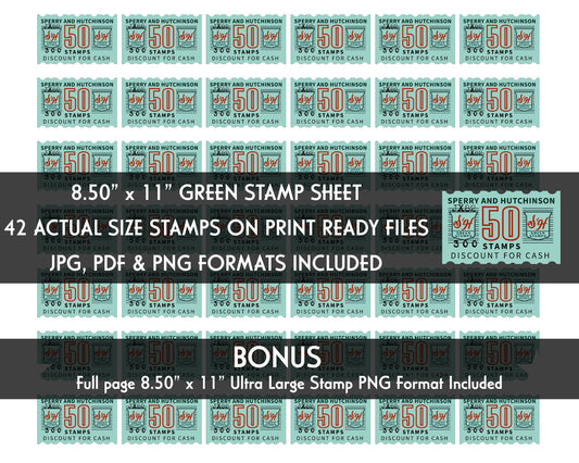 Vintage S&H Green Stamp Digital Sheet