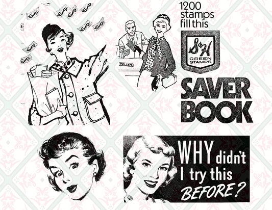 Vintage Housewife Digital Stamps