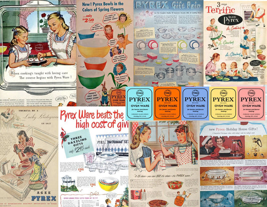RARE Vintage PYREX Collage from Original Ads