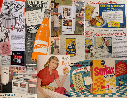 Vintage Retro Housewife Kitchen 1950s Digital Graphic Download