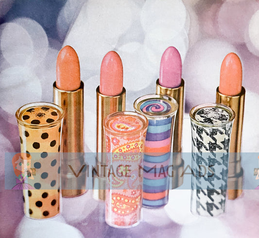 Retro Vintage Makeup Lipstick 1960's Print - Digital Download